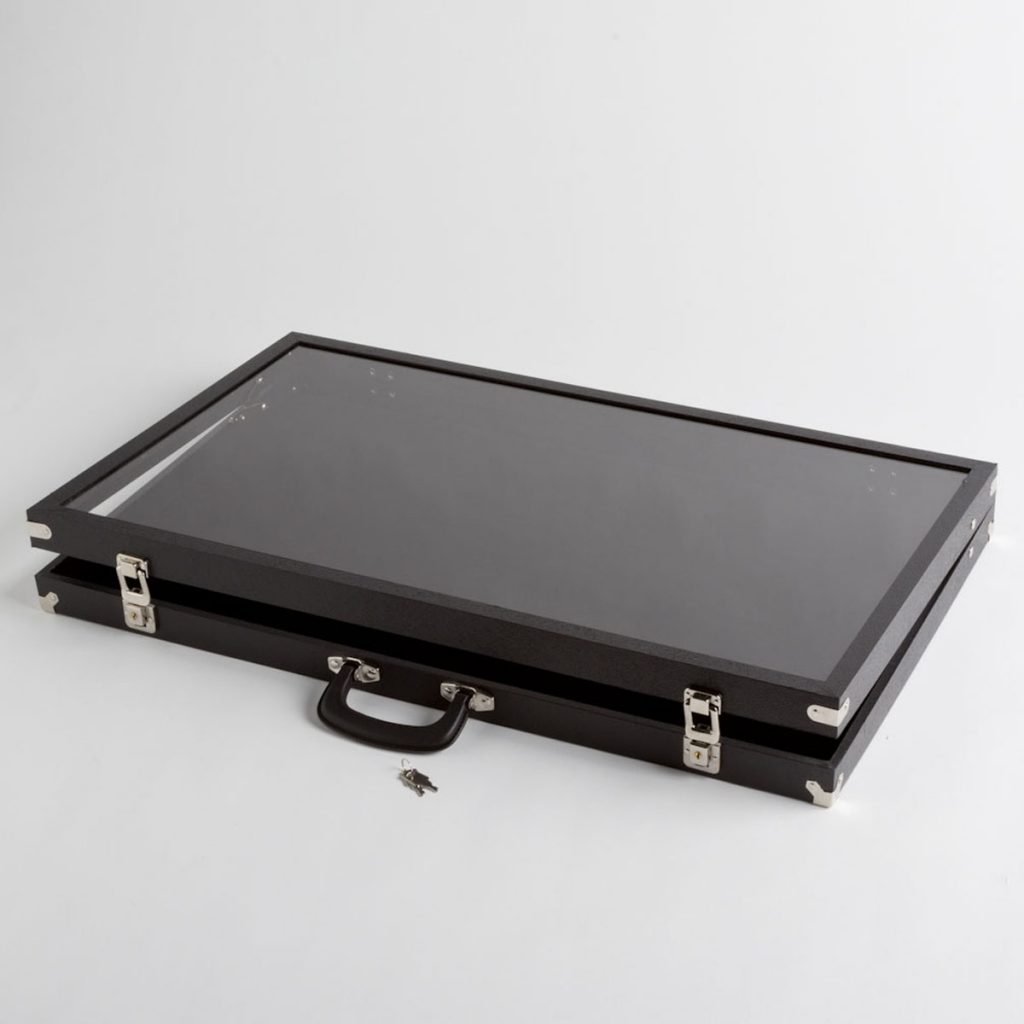 black display case