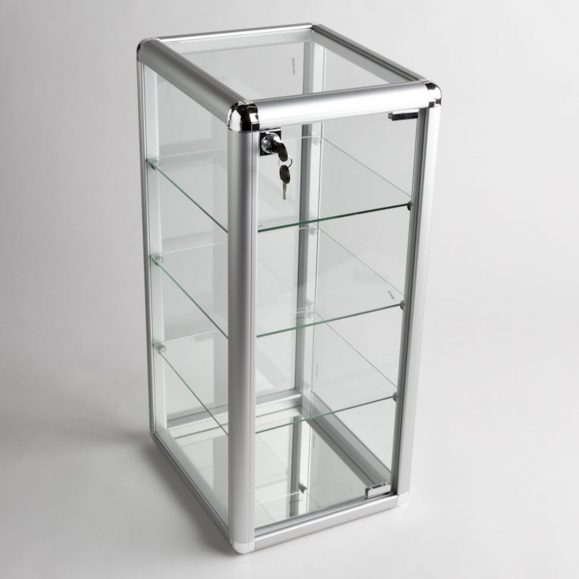 Glass Counter Top Aluminum Frame Display Case