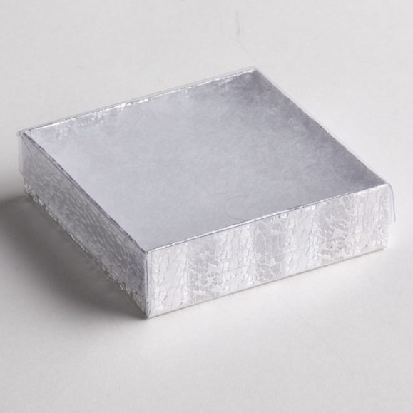 Clear Top Silver Texture Bracelet Boxes
