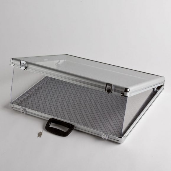 Small Aluminum Display Case with Glass Cover
