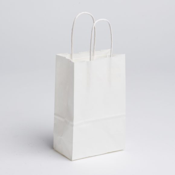 WHITE PAPER SHOPPING BAGS