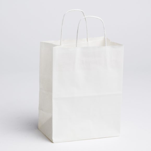 WHITE PAPER SHOPPING BAGS